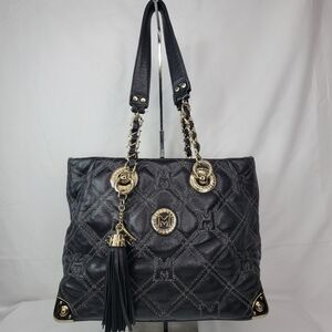 Metrocity Luxury Brand  Black Quilted Tote Bag EXCELLENT CONDITION